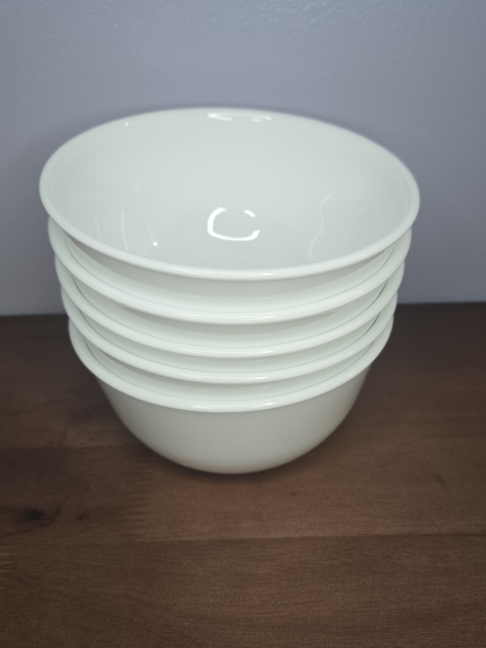 Vintage Corelle Vitrelle Glass White 28-ounce Super Soup/Cereal Bowl Set Of 5